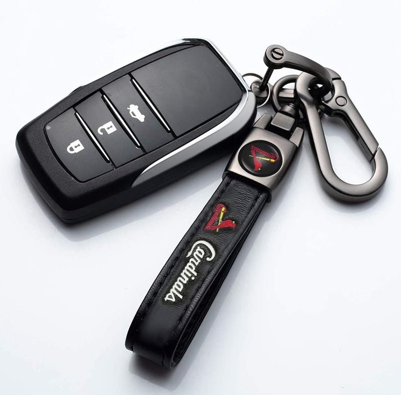 EMIJOY Car Keychain Keyring for St. Louis Cardinals Baseball Fans,Cardinals Accessory Women/Men's Keychains for Vehicles,Leather Key Ring Lanyard Car Key Fob Holder,Key Fob Keyring Replacement - Image 4